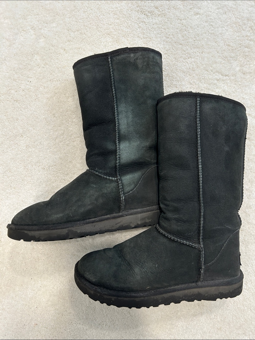 UGG Black Classic Short Suede Shearling Boots